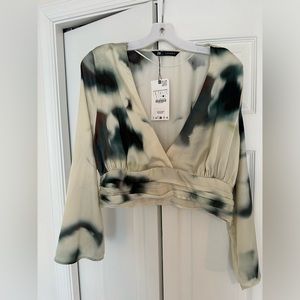 NWT Zara tie-dye crop top sz. Large